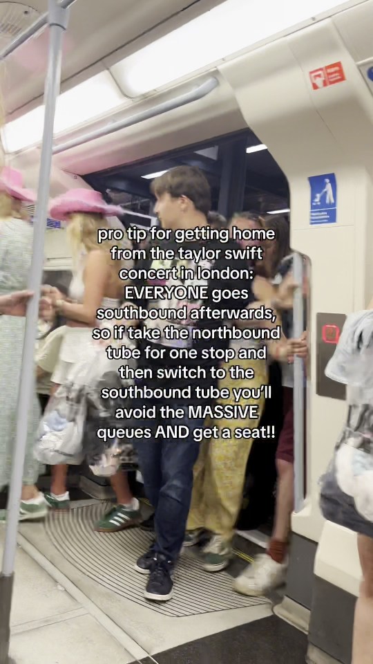 A TikTok user revealed her trick for getting a seat on the tube and skipping the crowds after the show