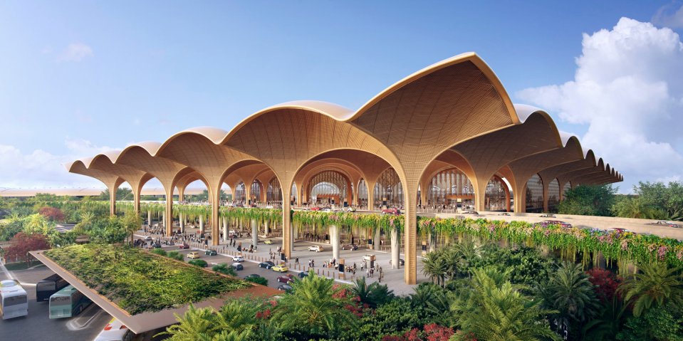 The roof canopy will overlook the terminals