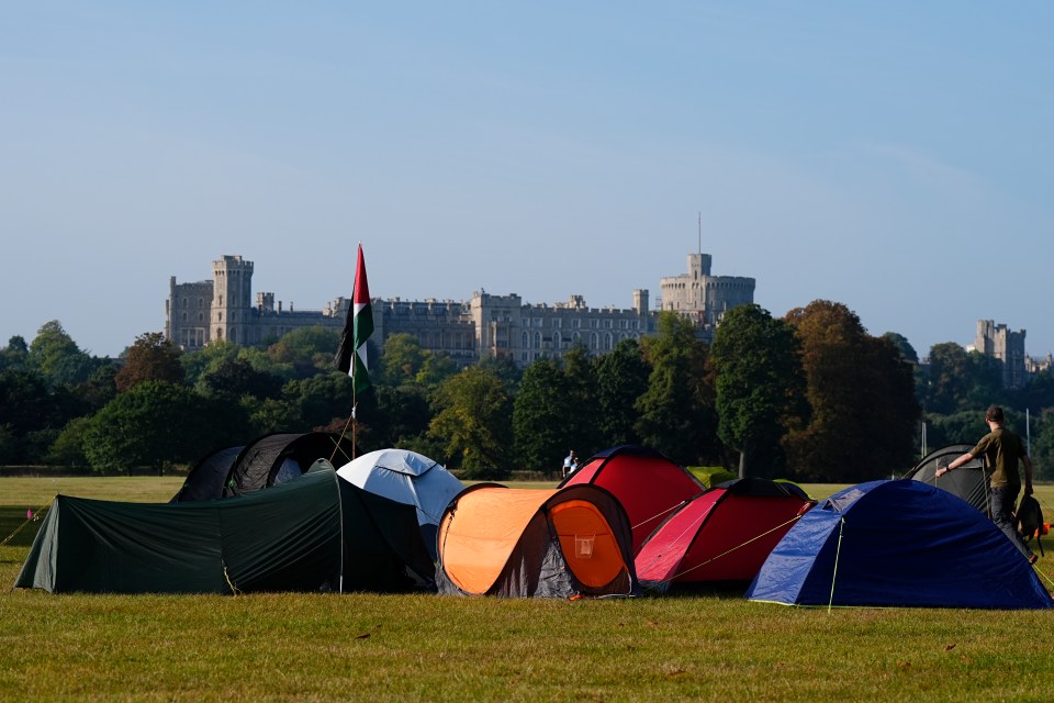 Tents in Windsor Home Park as Extinction Rebellion stage a mass occupation