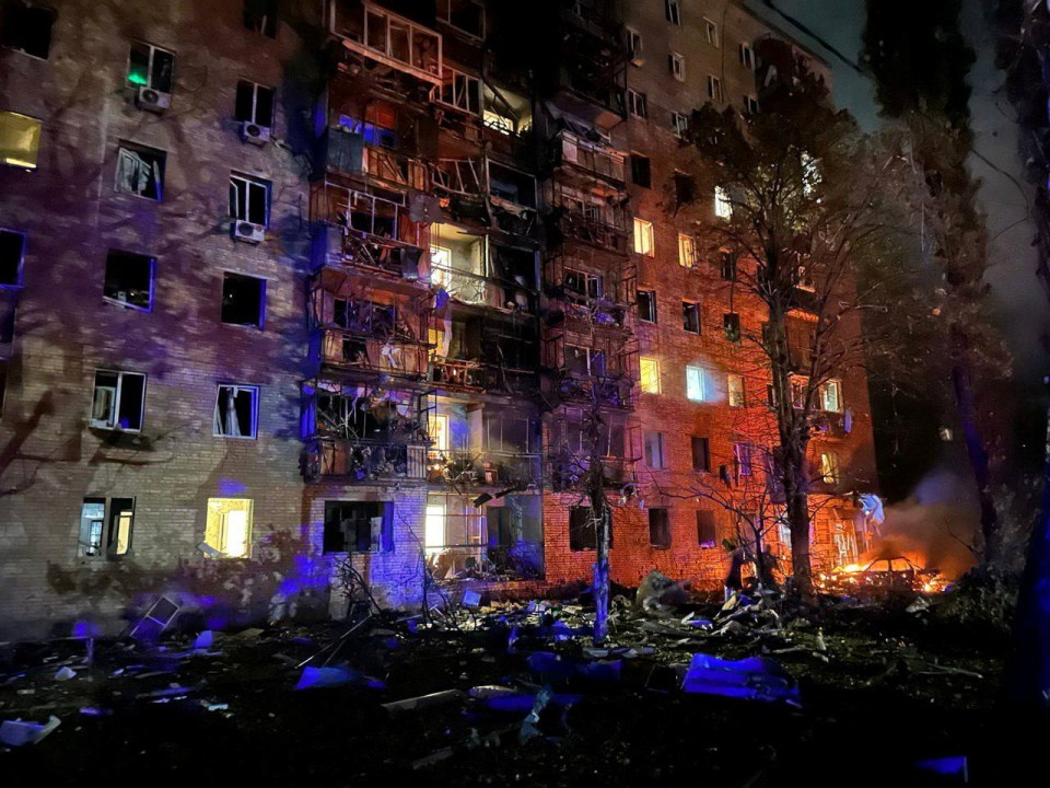 Dozens were wounded when a downed Ukrainian missile hit a residential building in Kursk city