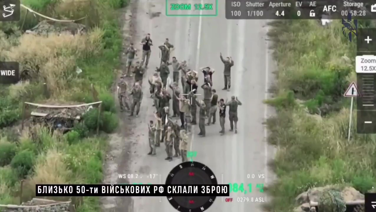 Russian soldiers were seen surrendering on their territory