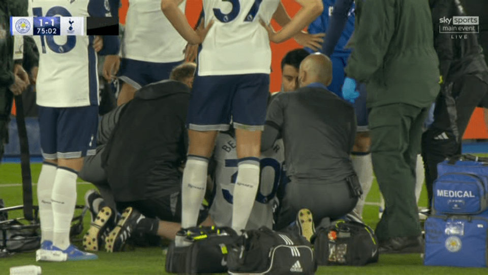 Bentancur was able to sit up as he received treatment