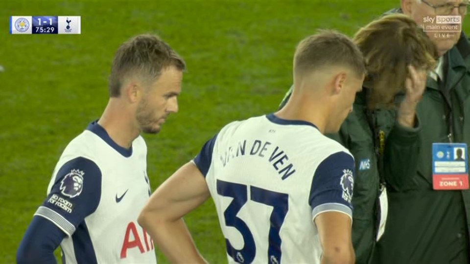 Tottenham team-mates looked on anxiously as medics treated Bentancur