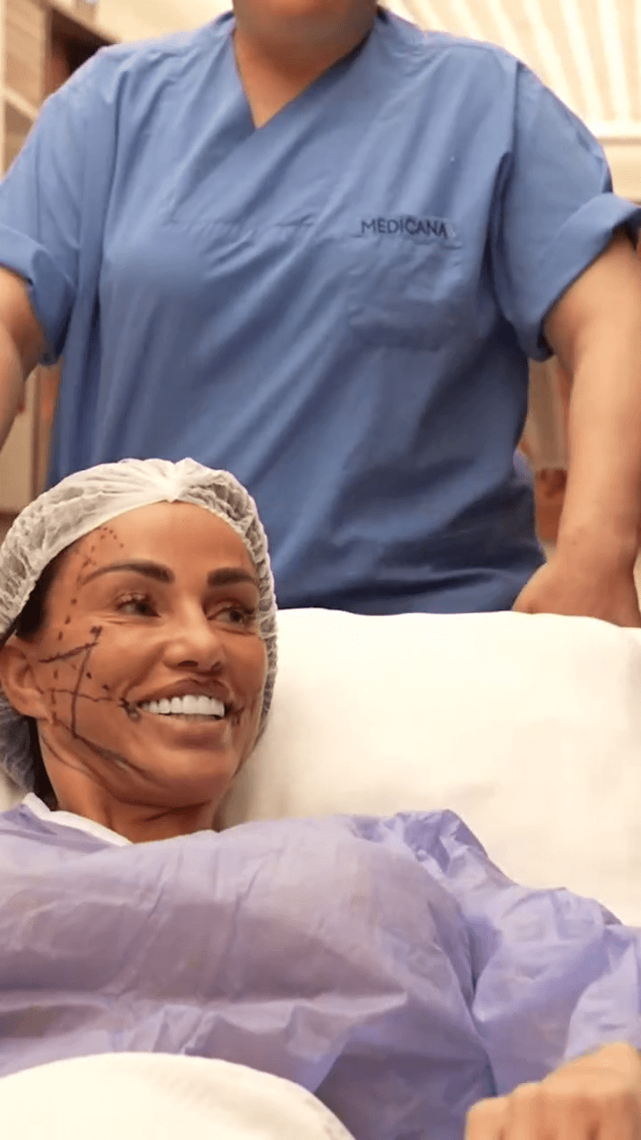 a woman is laying in a hospital bed with a medicana shirt on