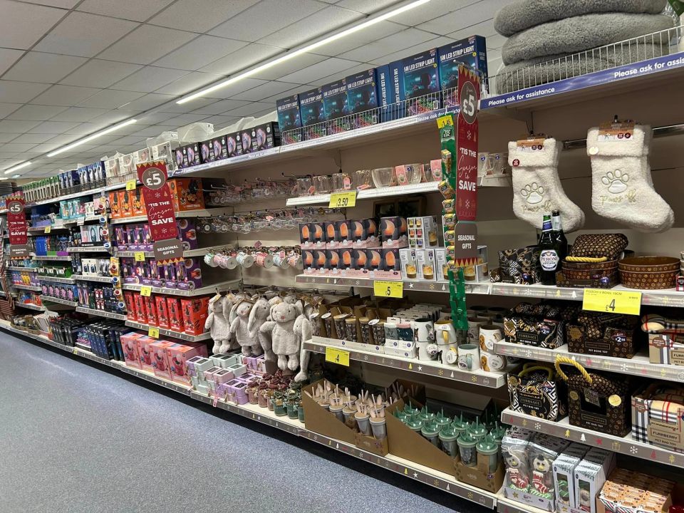 Shelves have been stocked with stockings and selection boxes