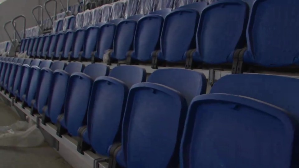 Seats have been installed in the stadium