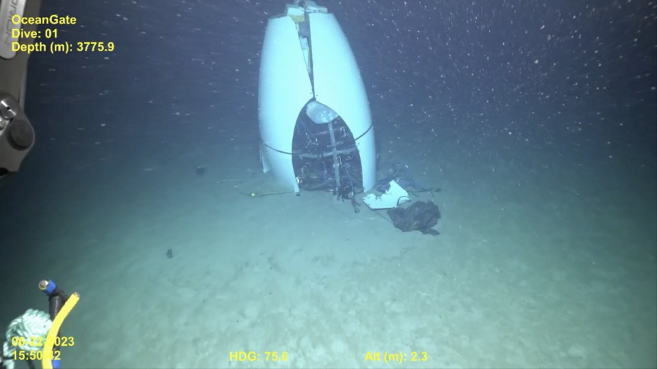 Images were released of the sub on the seafloor at the start of the hearing