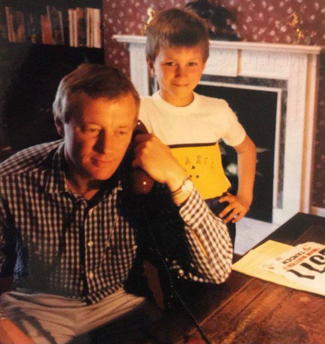 A young Eddie Hearn with dad Barry