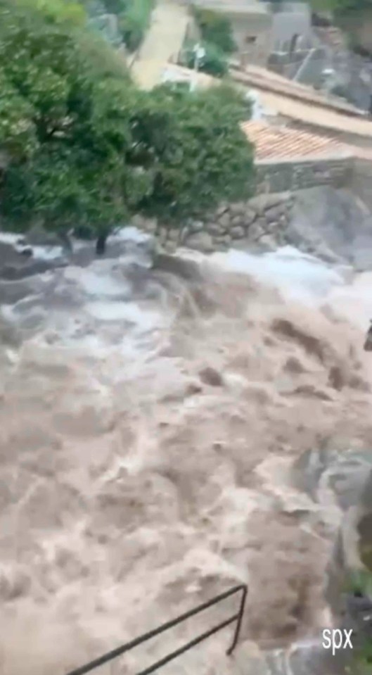 A biblical downpour created a flash flood in Majorca