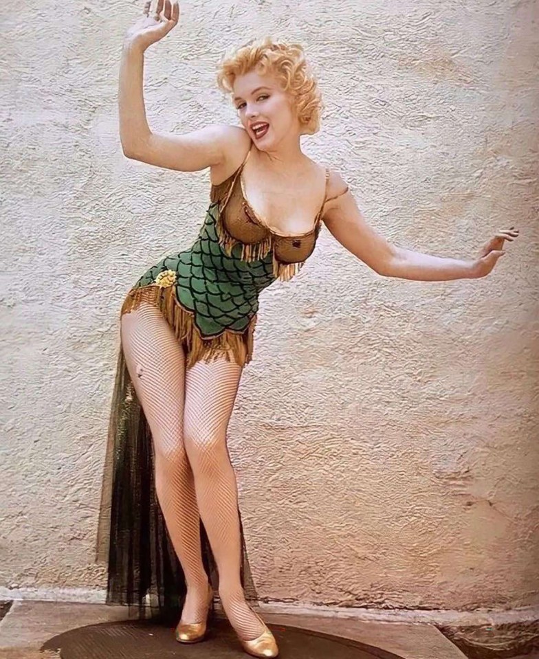 Marilyn wore the green-and-black sequined garment in 1956 rom-com Bus Stop