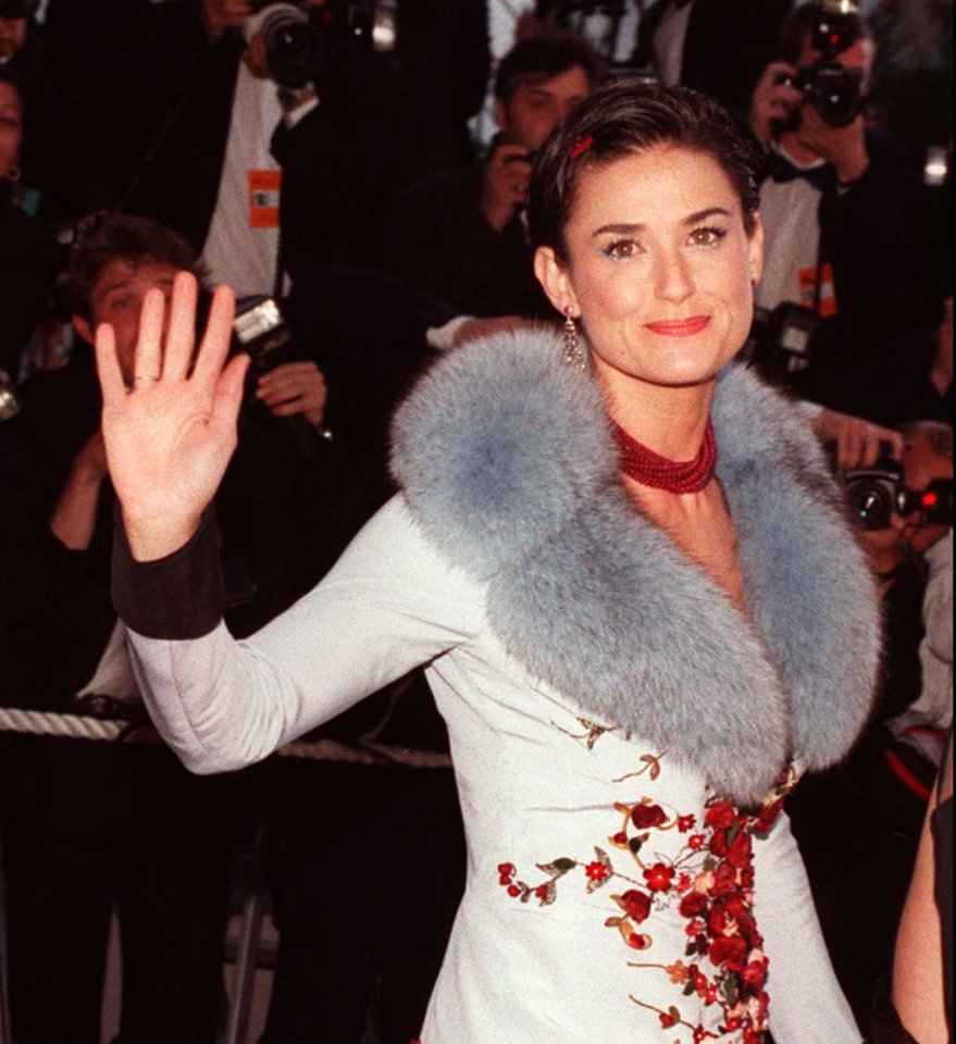 Demi pictured in 1997 at the International Cannes Film Festival