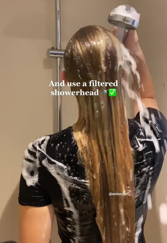 She also added a filter to her shower head to soften the water