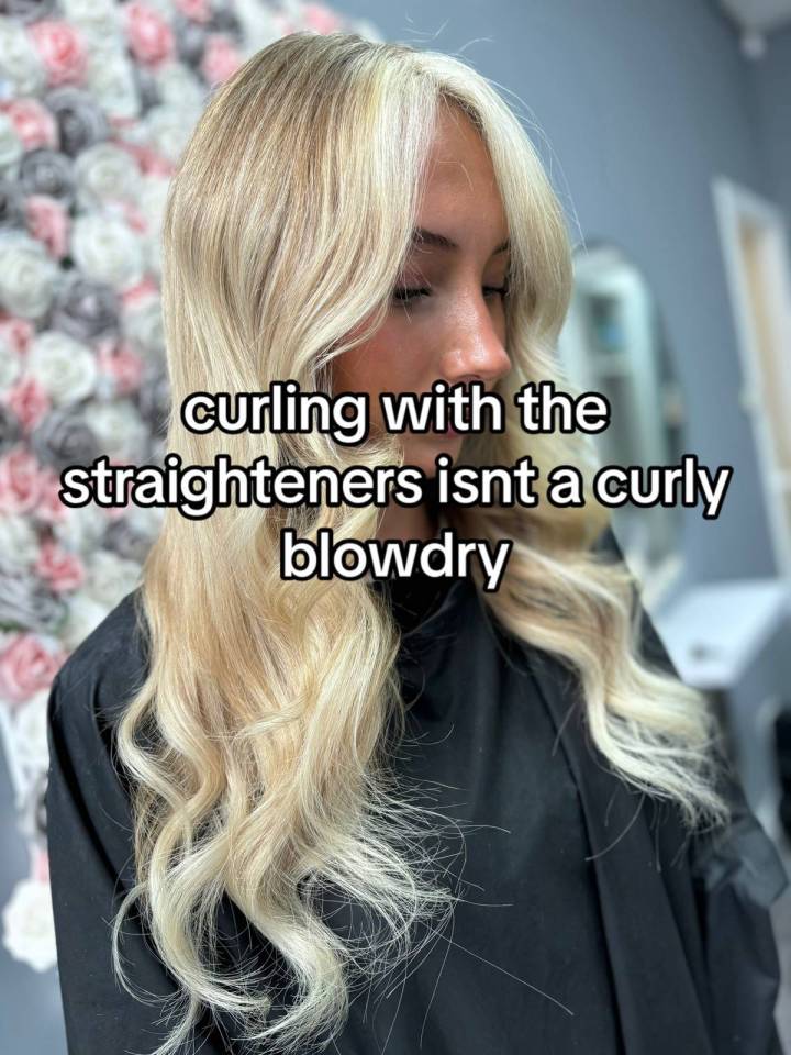 And she also admitted it gets her back up when curling with straighteners is referred to as a curly blow dry