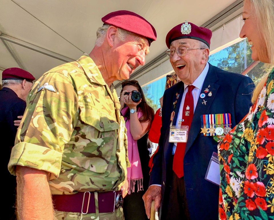 Arnhem veteran Geoff met King Charles in 2019 at the 75th commemorations in the Dutch City, when he was a Prince