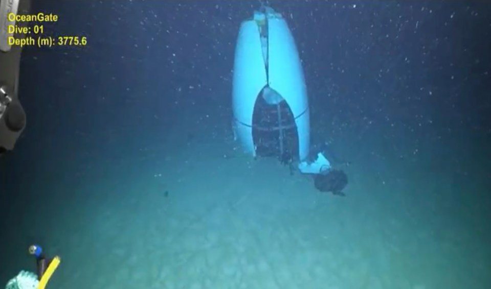 The titan submarine was pictured on the ocean floor