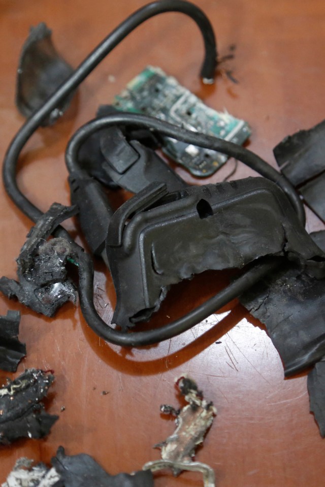 The remains of an exploded pager in Beirut