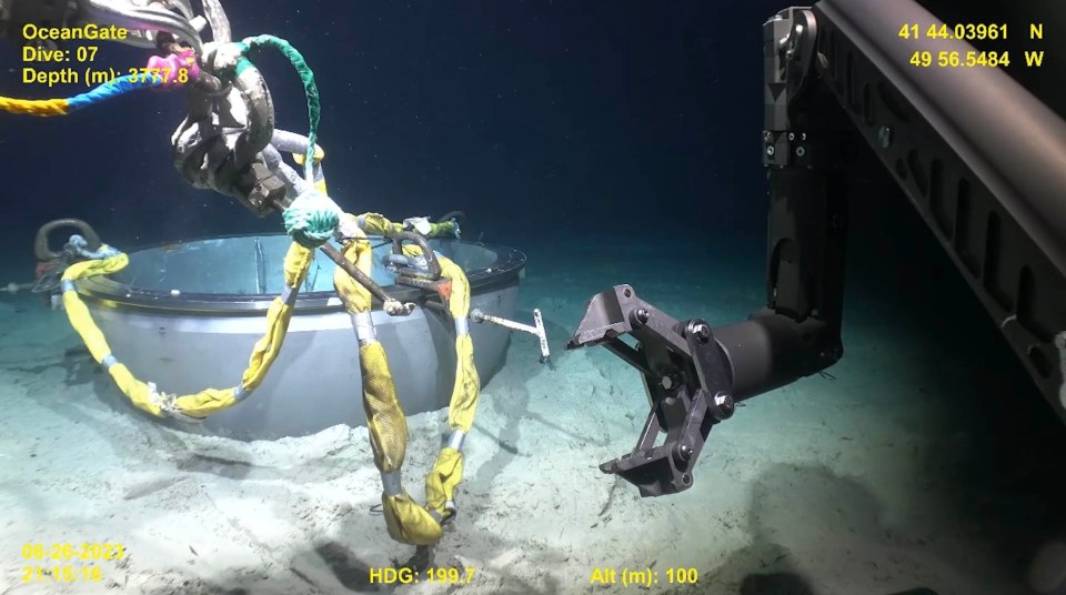 a picture of a robotic arm taken by oceangate