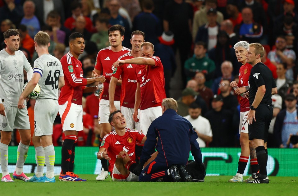 The Uruguayan was left bleeding on the pitch after a clash with Luca Connell