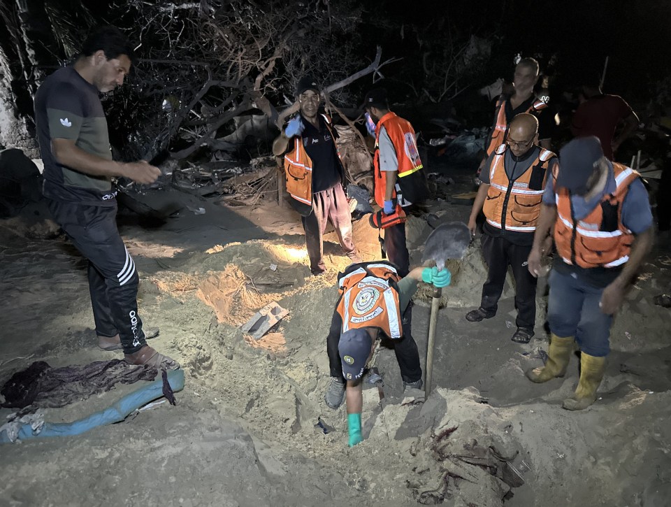 Emergency workers carry out a search and rescue operation