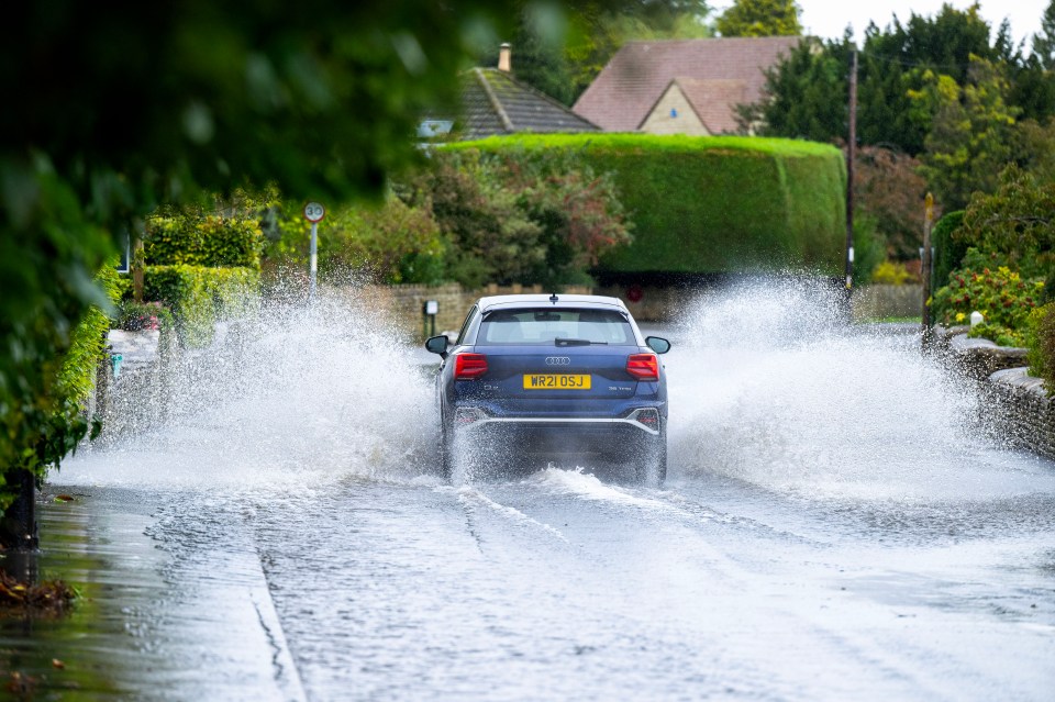 Flooding in the village of Down Ampney in the Cotswolds, Gloucestershire