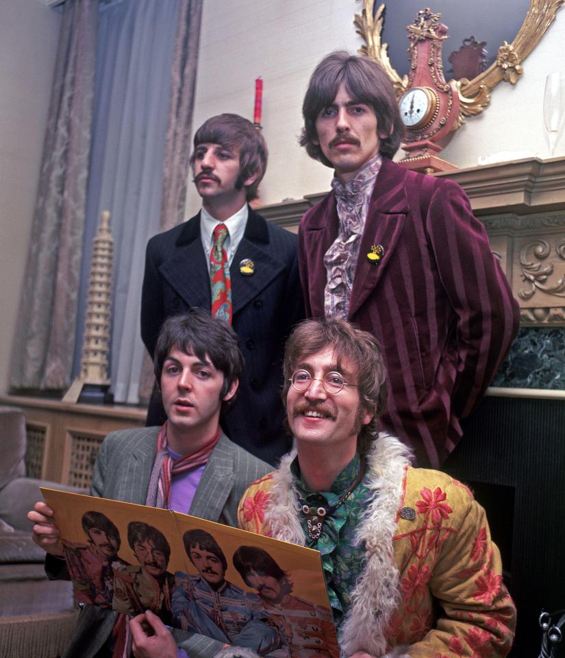 The Beatles at the launch of Sgt. Pepper’s Lonely Hearts Club Band at the Apple offices in Saville Row in May 1967