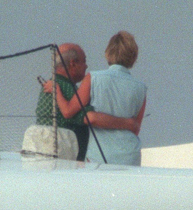 a photo of princess diana on mohammed al fayed 's yacht in the south of france