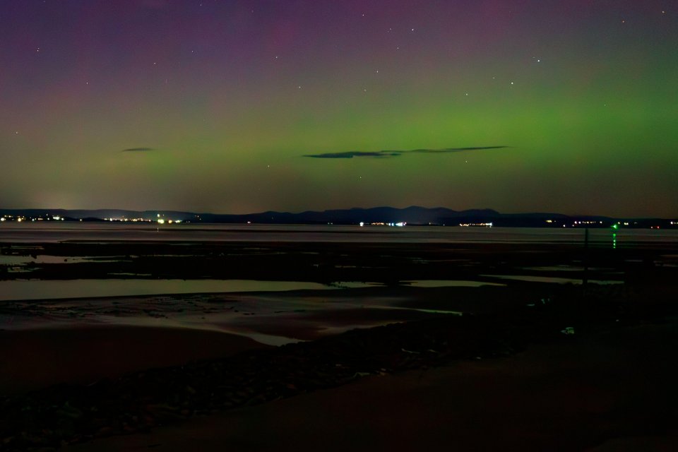 Northern Lights as seen from Heysham, Lanncashire