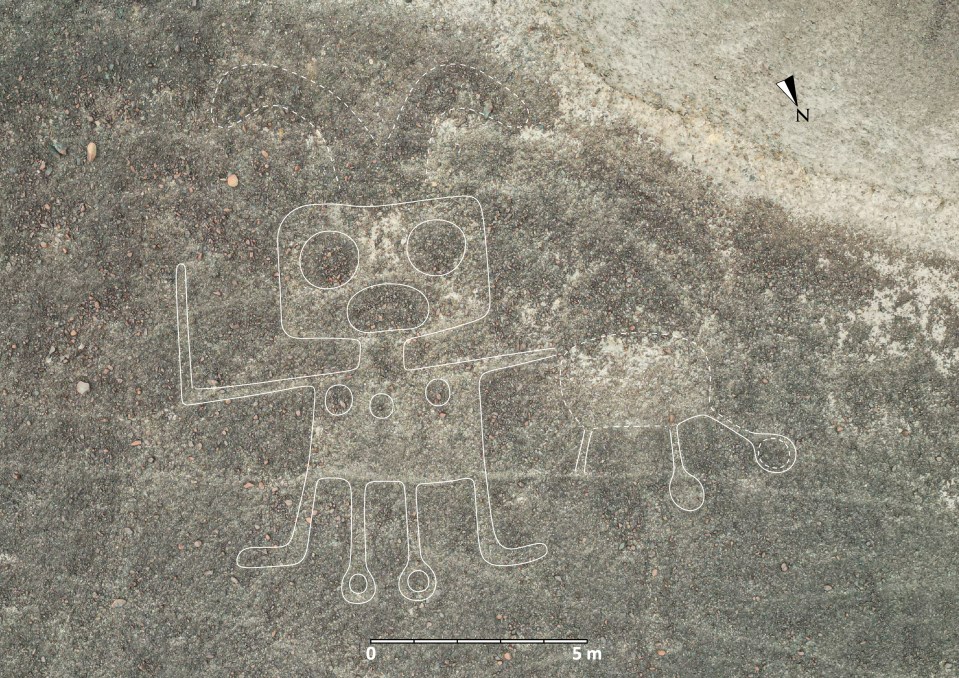 One of the 303 geoglyphs appears to show an alien-like humanoid figure