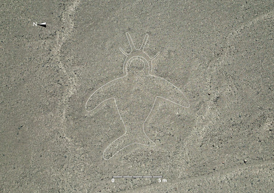 The huge figures in the Andean desert are thought to have been carved by an ancient Peruvian civilisation 2,000 years ago