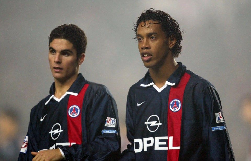 Mikel Arteta has lifted the lid on sharing a room at PSG with Ronaldinho