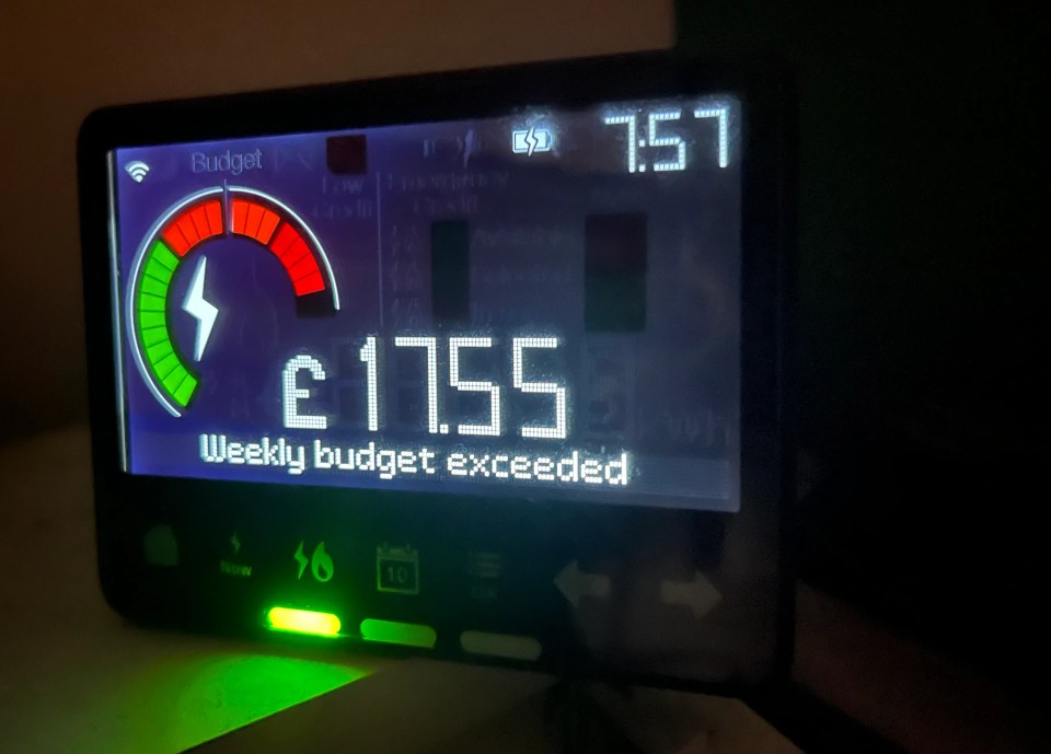 a digital display that says weekly budget exceeded