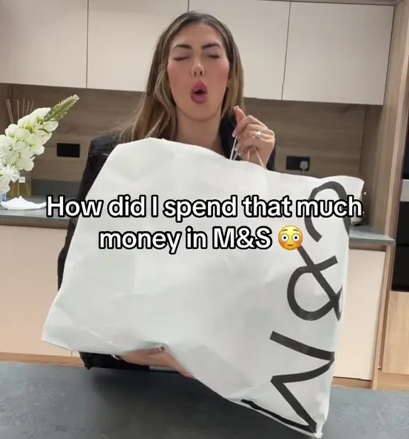 The reality star got a whole weeks worth of food from M&S rather than going to Morrisons