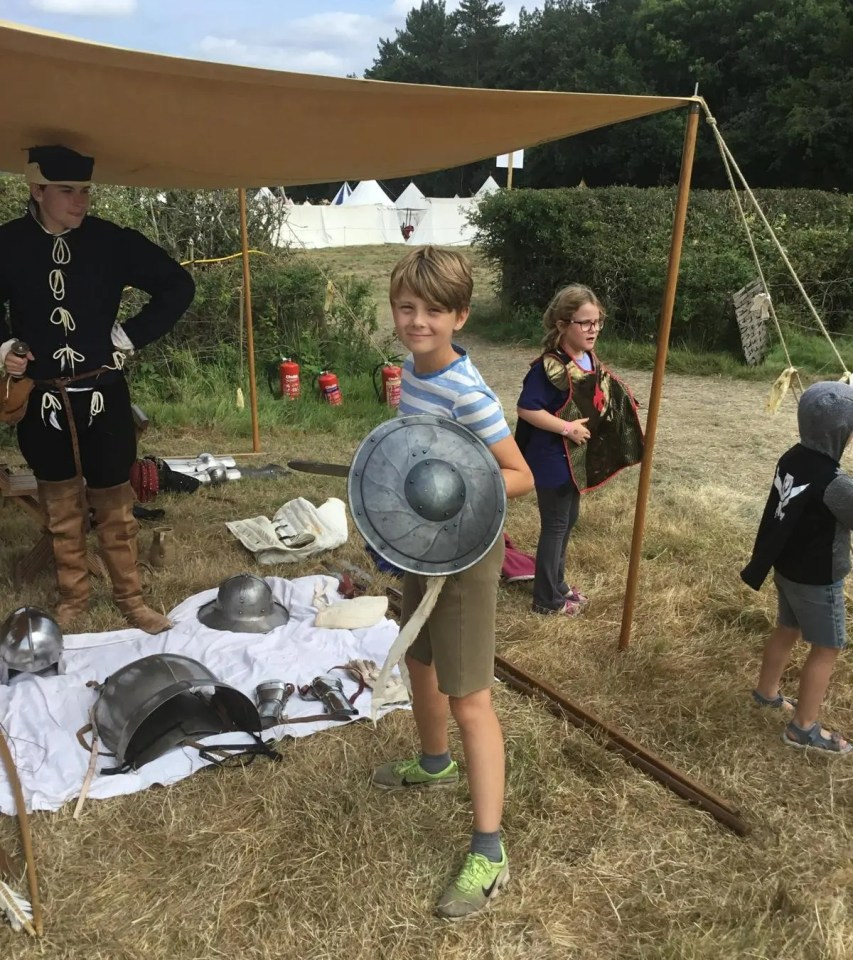 Her boys got to learn sword forms in Knight School and watch the reenactment of the Battle of Bosworth