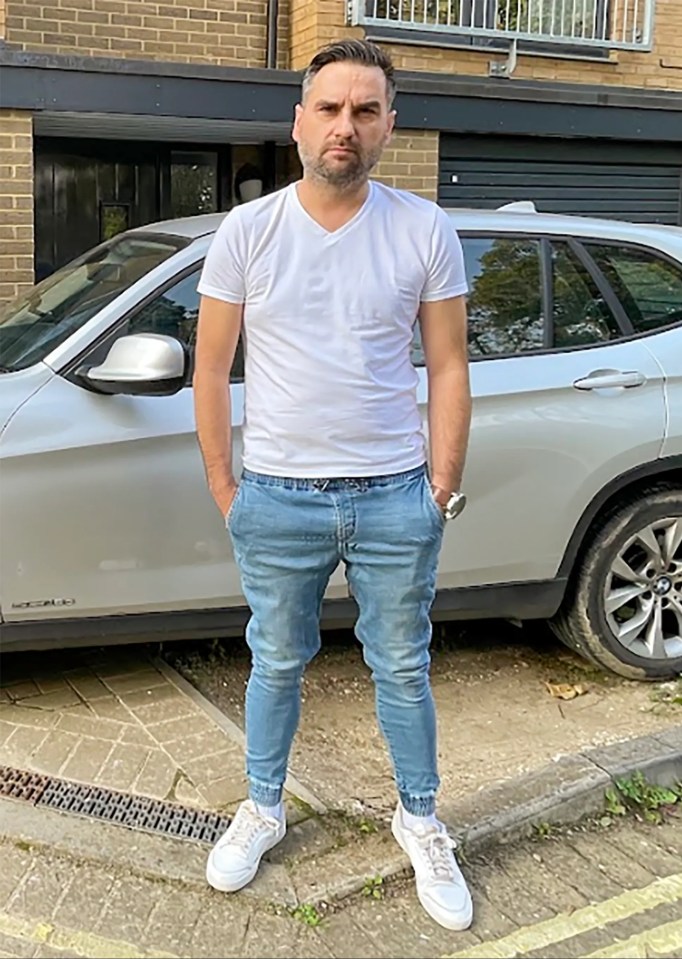 Maciej Gawlik in front of his car in Harefield, Southampton