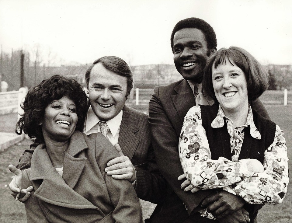 a group of people posing for a photo with the caption love thy neighbour