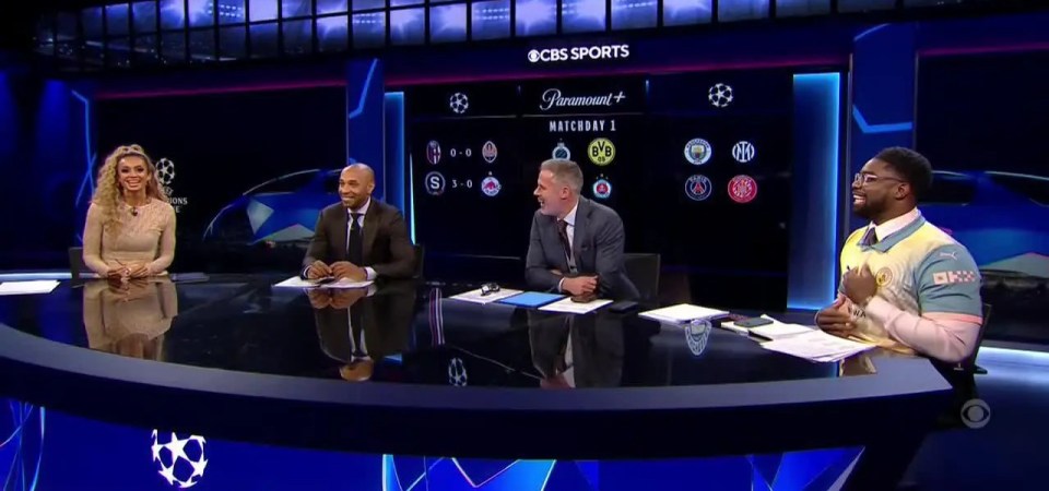 Micah Richards wore the shirt on CBS Sports' Champions League coverage