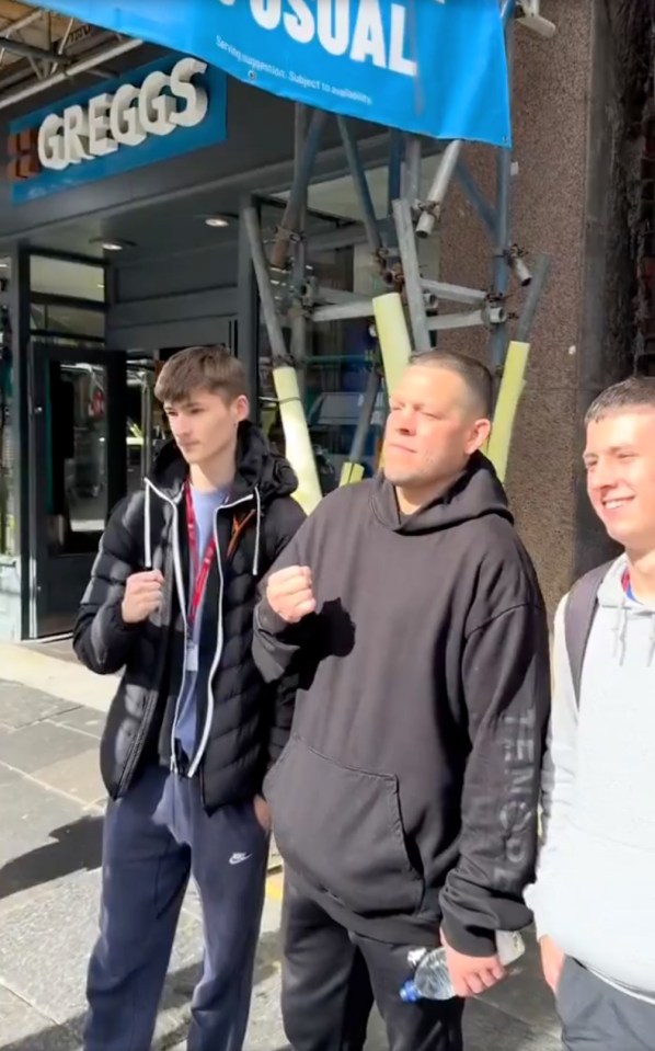 The former UFC star was mobbed by fans after having his cover blown at a Greggs