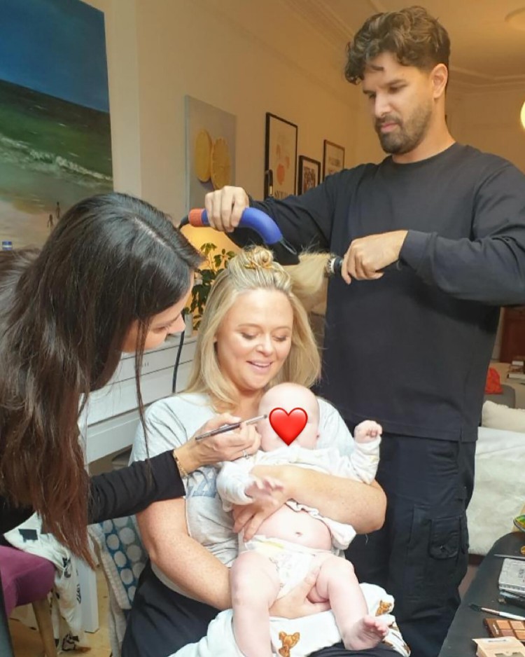 Emily shared a rare snap of son Barney while getting ready for the Rivals premiere