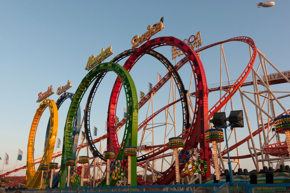 The Oktoberfest Olympic Looping roller coaster