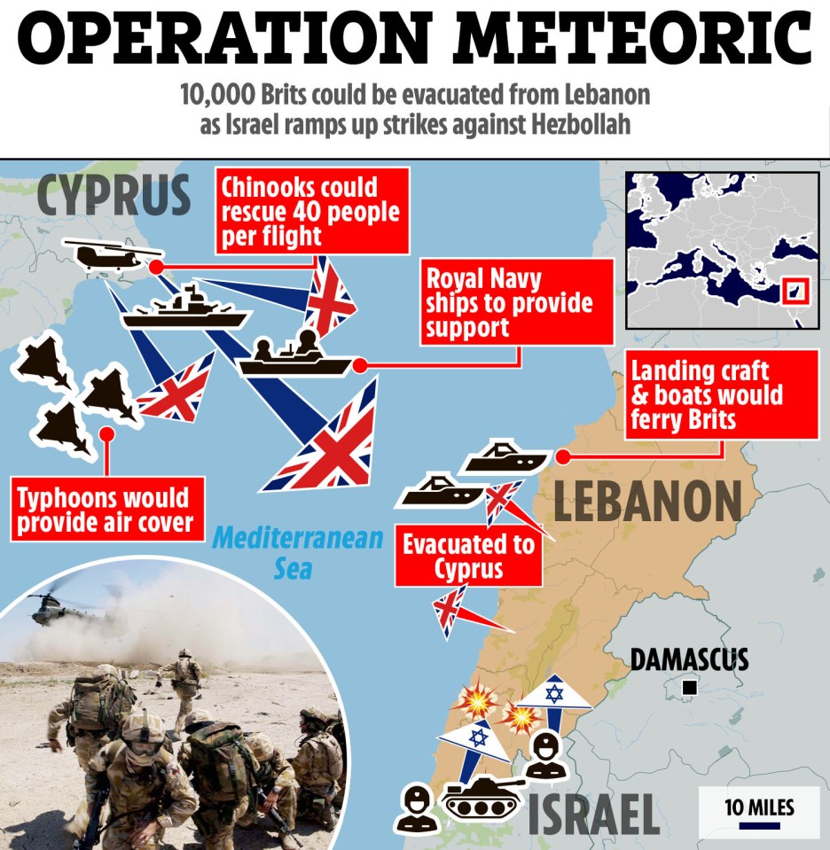 a map showing the location of the operation meteoric