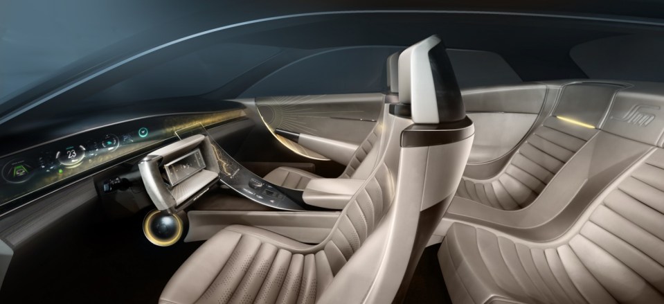 The luxury car has been reimagined with a retro futuristic design