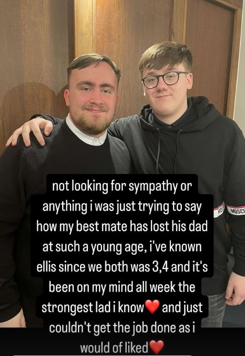 Littler revealed he was overcome with emotion after his friend's dad died