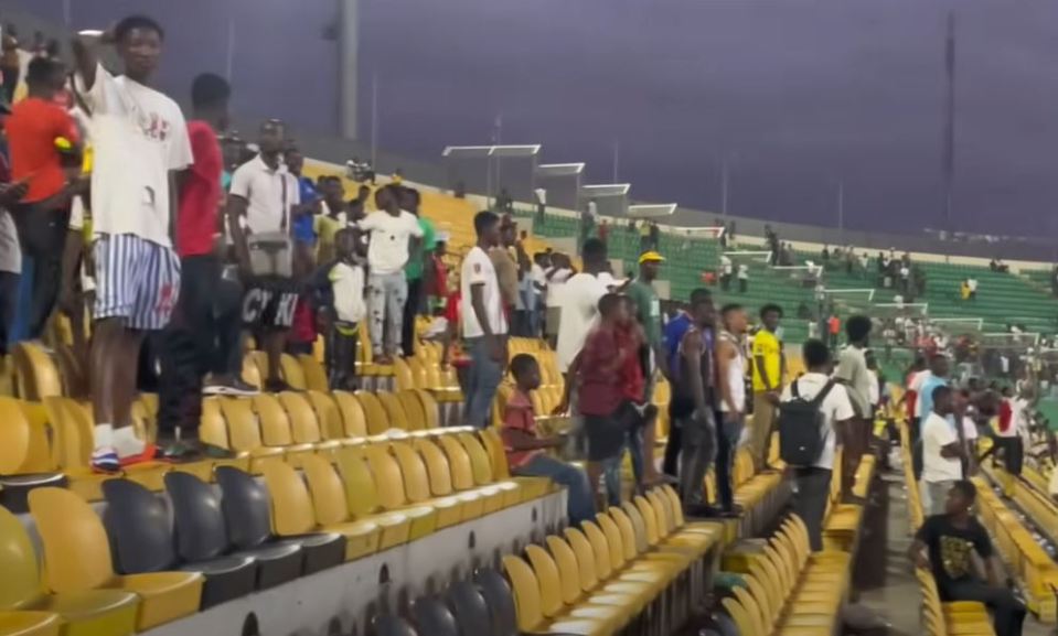 The crowd were not happy with the last-minute winner for Angola