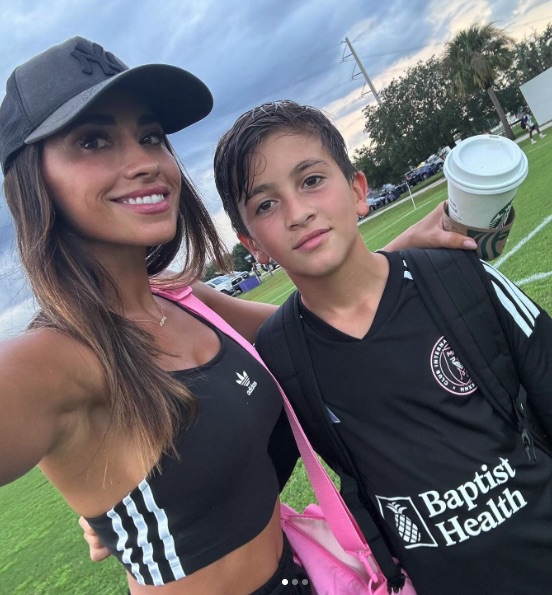 Lionel Messi's wife Antonela Roccuzzo took her son Thiago to training for a new season as a 'soccer mom'