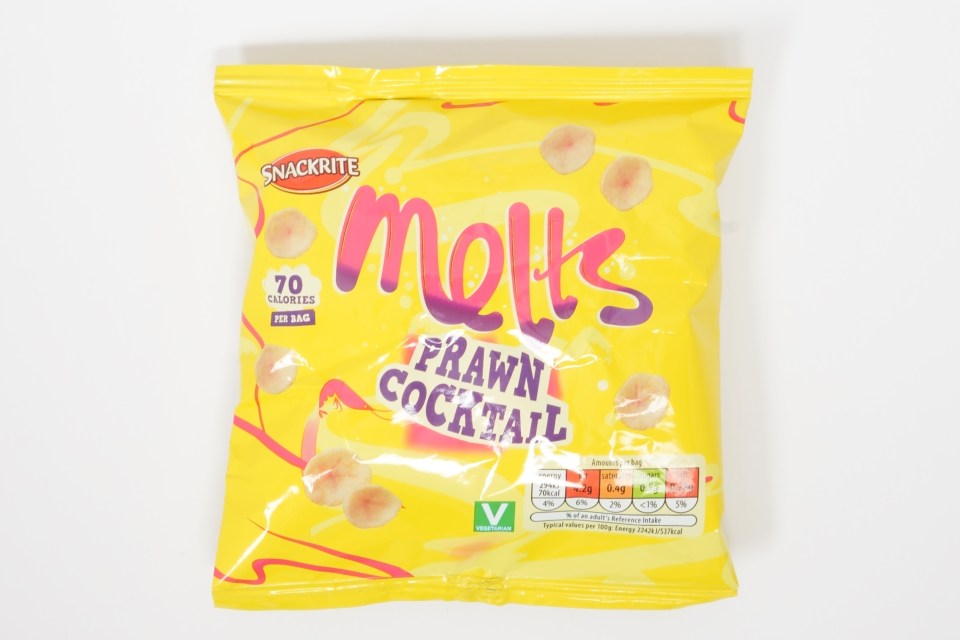 a bag of snackrite moll 's prawn cocktail chips