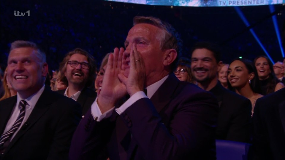 Bradley fell short for the NTAs' TV Presenter Award - and had a memorable reaction