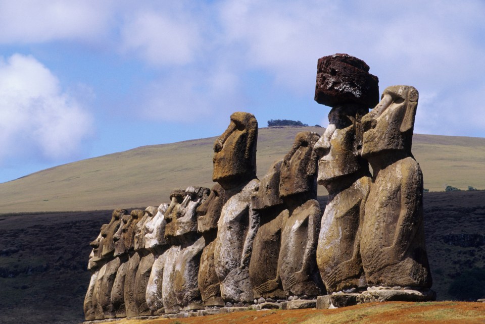 Easter Island is known for it's sculptured heads, known as Moai