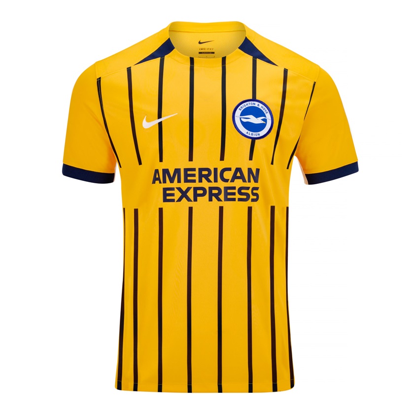 Brighton's striped yellow and blue away kit 'has a retro feel', says Clemmie