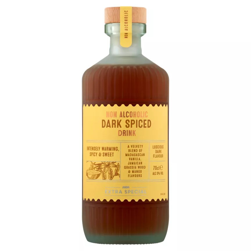 a bottle of non alcoholic dark spiced drink