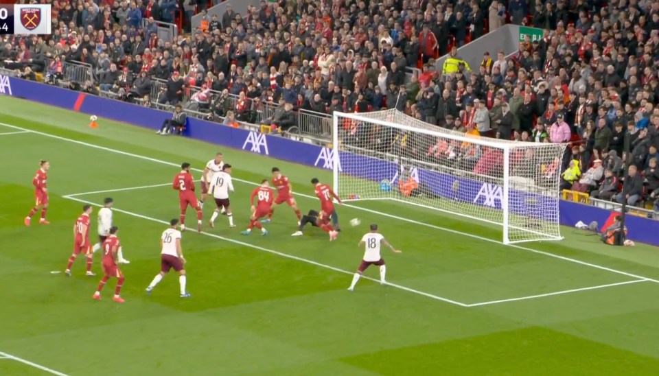 Liverpool scored a freak own goal against West Ham in the Carabao Cup